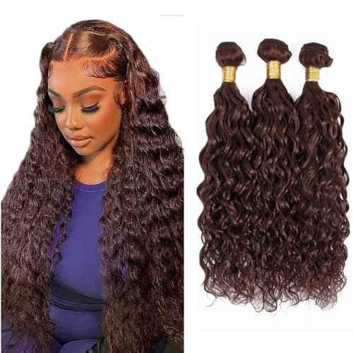 34 Inch Brown Kinky Curly Bundles Human Hair Chocolate Brown Bundles Niegmeag Brazilian Virgin Remy Hair Extensions Double Weft Soft and Silky Color 4 Kinky Curly Bundle Hair Weave