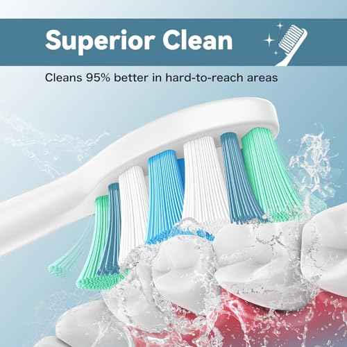 Replacement Toothbrush Heads Compatible with Philips Sonicare Replacement Brush Heads with Protective Cover Soft Dupont Bristles Electric Toothbrush Replacement Heads for Oral Health, 8 Pack