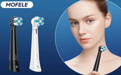 IO Replacement Heads Compatible with Oral B iO 2/3/4/5/6/7/8/9/10 Series Electric Toothbrush, Brush Heads with Medium Bristles Compatible with Oral B iO for Gentle Dental Care (8 Black/White)