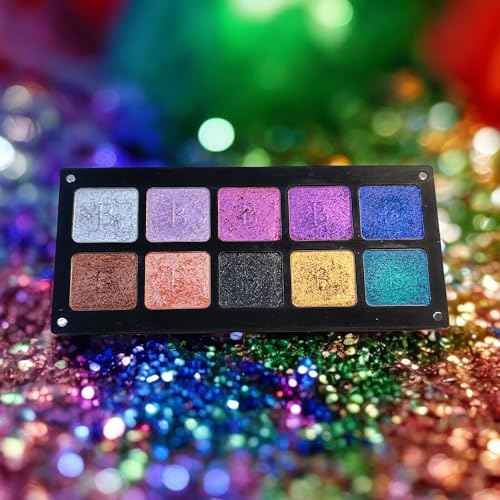 Chromatic Eye Shadow Palette 10 Shades | Multichromatic Finish | High Pigmentation and Long Lasting | Creamy Formula with Hyaluronic Acid | Magnetic Case (Party Nights)
