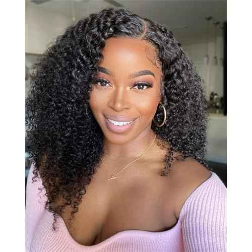 14 Inch Bob Wig Human Hair Kinkycurly Wig Human Hair 13x4 Lace Front Wigs 200 Density Glueless Wigs Human Hair Pre Plucked With Baby Hair Kinky Curly Short Bob Wigs For Black Women