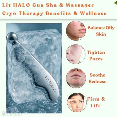 4-in-1 Gua Sha Massager: Stainless Steel Cryo Gua Sha Facial Tools for Face, Neck, Body ? Lymphatic Drainage Massager, Facial Roller, Reduce Puffiness, Improve Circulation Beauty Tools