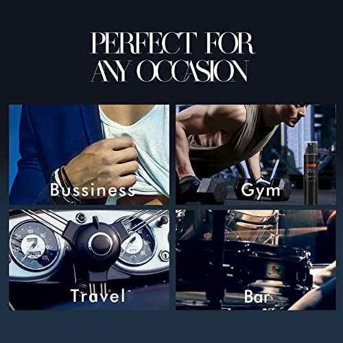 Body Spray For Men, Mens Body Spray, Deodorant For Men Refreshing Fragrance Mist, Pack of 3, Each 3.4 Fl Oz, Tricky Game, Blue, Agiomme