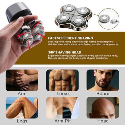 Shaver PRO 4 Head Replacement Blades - Compatible with Skull Shaver Pitbull, Butterfly Kiss Pro & Palm Shaver - Electric Shaver & Head Shaver Blade for Bald Head Shavers for Men/Women(3 Packs)