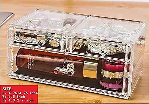 Clear Acrylic Makeup Organizer for Vanity,Countertop,Stackable 7 Drawers Bathroom Skincare Organizer with Brush Holder,Large Skin Care Organizer for Jewelry,Beauty Product Lipsticks,Nail Polishes