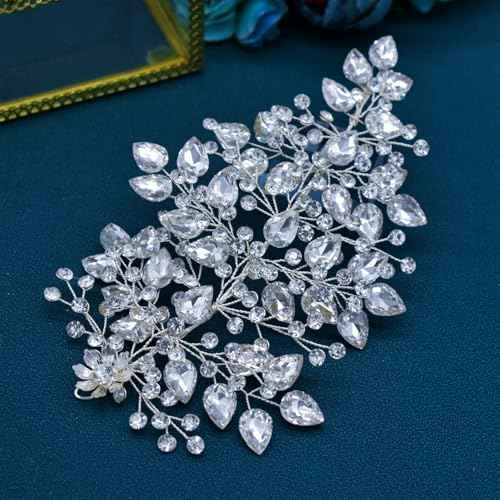 Wedding Hair Pieces for Brides, Rhinestone Bride Headpiece, Handmade Bridal Hair Accessories