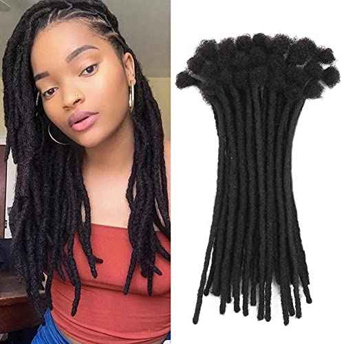 0.6cm 14inch 40 Stands 100% Real Human Hair Dreadlock Extensions For Men/Women Full Head Handmade Permanent Loc Extensions Bundles Can Be Dyed Bleached Curled and Needles