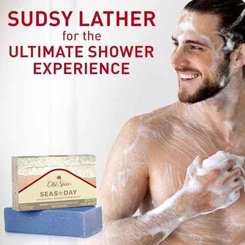 Old Spice Men's Bar Soap, Seas The Day Eucalyptus and Coconut Cream Scent, 10x More Moisturizers for Smooth Skin with Mild Exfoliators & Plant Based Cleansers, 5.0 oz