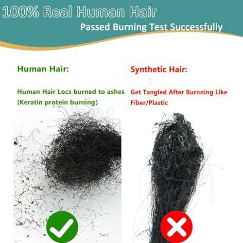 Viovian 0.6cm Human Hair Loc Extensions 10 Inch 60 Strands Ombre Dreads Extensions Human Hair Dreadlock Extensions for Men Human Dread Extensions Color 1b/Bug