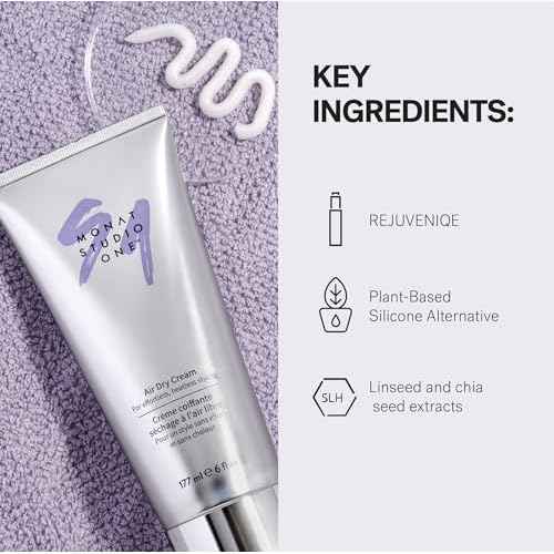 MONAT STUDIO ONE¢â Air Dry Cream - Soft, Hair Styling Cream for touchable hold and Humidity Protection. Hair Frizz Control for All-Hair Types and no heat needed - Net Wt. 177 ml / 6 fl. oz.