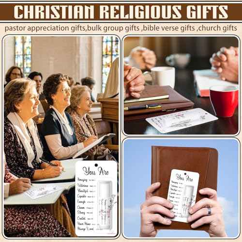 15 Pack Christmas Christian Gifts Bulk for Women Men Religious Lip Balms Bulk Church Party Favors Christmas Party Gifts Stocking Stuffers Bible Verse Study Supplies for Employee Staff Coworkers