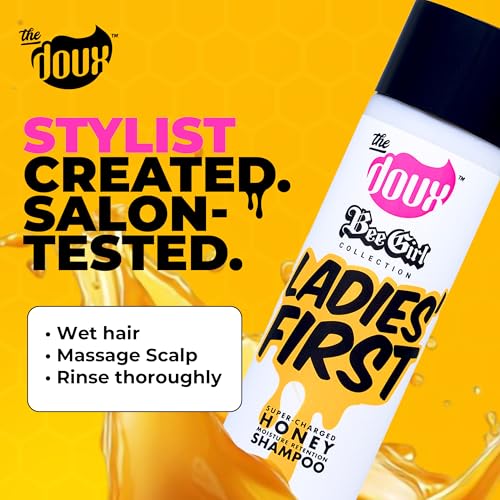 The Doux Curly Hair Shampoo with Honey, Aloe & Vitamins ? Ultra-Moisturizing Cleanser for Natural Hair, Frizz Control & Scalp Care ? LADIES FIRST Shampoo for Curly Hair & Coils