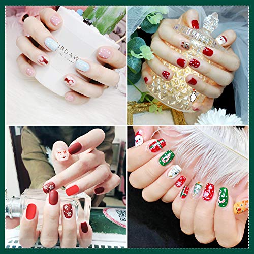 Kalolary 12 Sheets Christmas Full Wraps Self-Adhesive Nail Polish Stickers with 1Pcs Nail File, Nail Art Full-Cover Sticker for Women Winter Christmas Party Nail Decorations