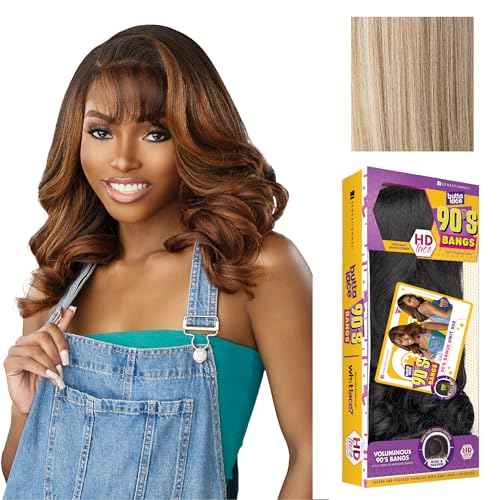 Sensationnel Butta Lace 90Sbangs Wigs - Unit 908 Glueless Wide Deep Part Synthetic Preplucked Hairline (BALAYAGEASHBLONDE)