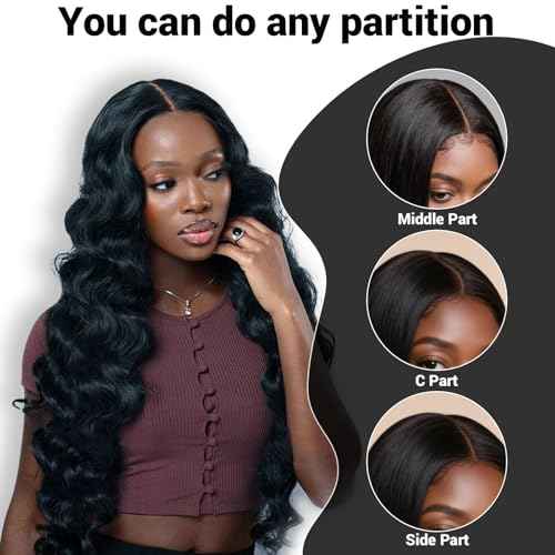 5x5 Hd Lace Frontal Only,Skinlike Invisible Lace Closure Free Part Pre-Plucked 100% Human Hair Clean Glueless Design Deep Wave Natural Black 20 Inch