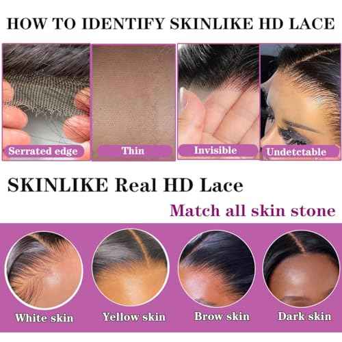 2x6 SKINLIKE Real HD Lace Closure Deep Parting Straight Human Hair 0.095mm Ultra-thin hd lace Closure Tiny knots Brazilian Virgin Human Hair Closure pre plucked with Natural Hairline, 16inch