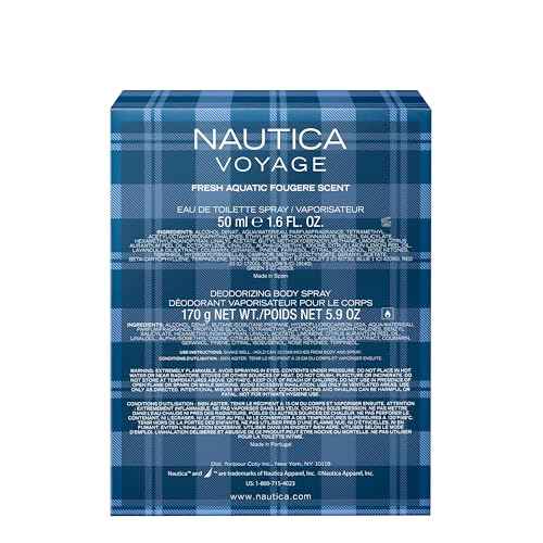 Nautica Midnight Voyage Giftset, 1.6oz EDT + 0.33 fl oz Pen Spray, Notes of Pink Pepper, Amber, and Mint, Men's Fragrance, Long Lasting, Everyday Fragrance, Travel Size