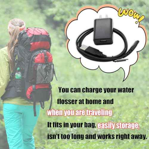 Water Flosser Charger for Nicwell F5025 Charging Cable Replacement for COSLUS F5020E Oralfree Nicefeel Insmart Waterfloss USB Cord Plug in Adapter¡¦