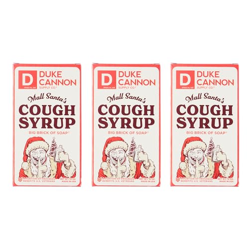 Duke Cannon Supply Co. Big Brick of Soap Bar Holiday Edition Mall Santa (Crushed Candy Canes Scent) Multi-Pack - Superior Grade, Extra Large, Paraben-Free, 10 oz (3 Pack)