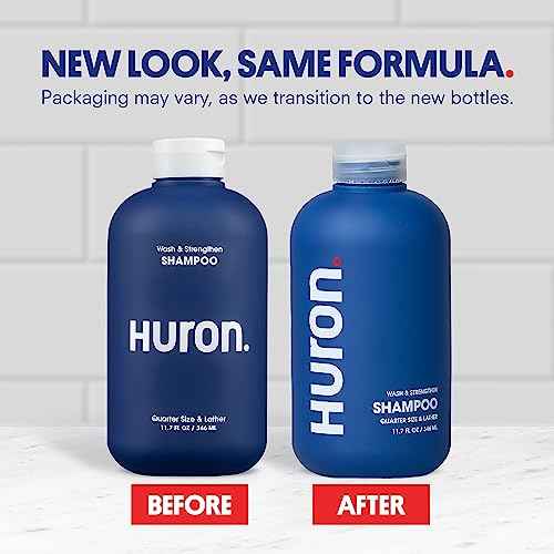 Huron Men's Shampoo - Mens Daily Shampoo for Full & Strong Hair- Nourishment for Men's Hair with Argan Oil & Vitamins E and B5-11.7oz (2 Pack)