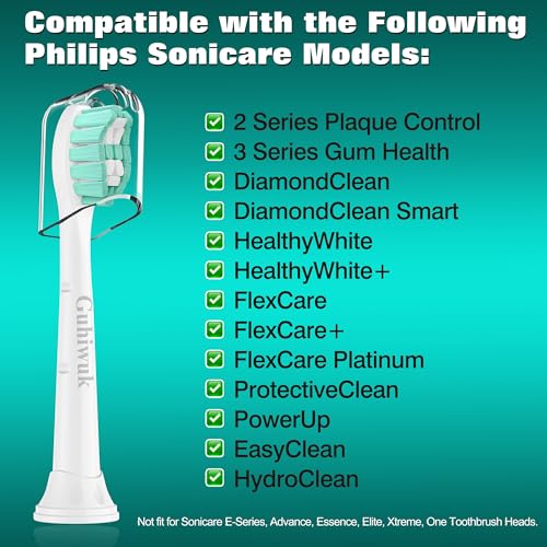 Toothbrush Heads for Philips Sonicare Replacement Heads, Replacement Brush Head Compatible with Phillips Sonicare Click-on 4100 5100 Electric Toothbrush, 10 Pack