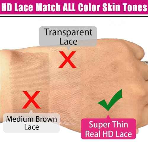 5X5 HD Lace Closure Human Hair, 0.11mm Ultra-Thin Skinlike Invisible HD Lace Closure with Outre Melted Hairline Black Straight Virgin Hair 5x5 Closure for Black Women Pre Plucked 12Inch