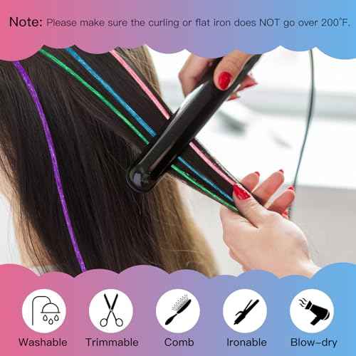 PLULON 20 Colors Hair Tinsel Kit with Tools 4000 Strands 47 Inches Tinsel Hair Extensions Glitter Fairy Hair Extensions Tinsel Kit for Girls Women Christmas New Year Party