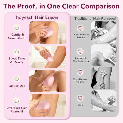 Crystal Hair Eraser for Women and Men, Reusable Crystal Hair Remover Painless Exfoliation Epilators Hair Removal for Women, Magic Hair Eraser for Back Arms Legs (Pink)