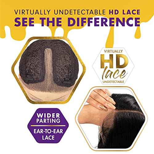 Sensationnel Butta Lace Wigs - Unit 34 Extra Wide 5 Inch Deep Parting Synthetic Preplucked Hairline Glueless Lacefront (1B OFFBLACK)