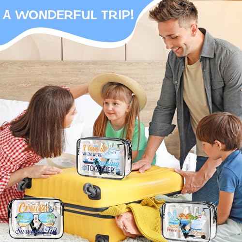 Cruise Clear Makeup Bags - 6Pcs Cruise Ship Essentials 2025, Cruising Must Have Survival Kit, PVC Waterproof Cosmetic Bag Toiletry Purses for Travel Vacation, Cruise Gifts for Women Girls