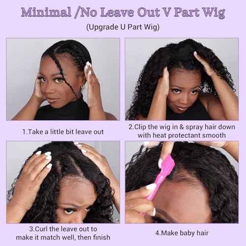 Body Wave V Part Wig Human Hair Glueless Clip In 100% Real Human Hair V-part Wigs No Glue No Sew In Upgrade U Part Wig For Beginners Friendly 200 Density 22 Inch