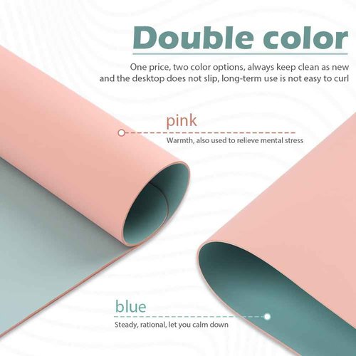 Foldable Nail Mat, Waterproof Manicure Pad 23.62x15.75 Inch | Perfect for Manicure at Home or Salon | Easy to Clean, Portable Design (Pink+Blue)