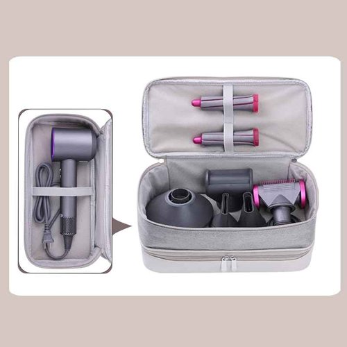 Travel Carrying Case for Hair Dryer Shark Flexstyle Dyson Airwrap Brush Double-Layer Hair Accessories Tools Storage Bag for Revlon Hairdryer Styler Organizer (Black)