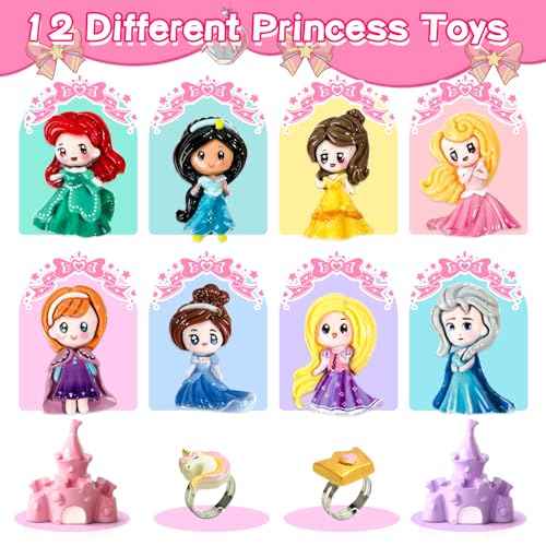 Bath Bombs for Kids with Surprise Inside Princess Toys Natural Bath Bombs Handmade Spa Organic Bubble Bath Bomb Bath Fizzy with Jewelry Set Girls Birthday Christmas Gift