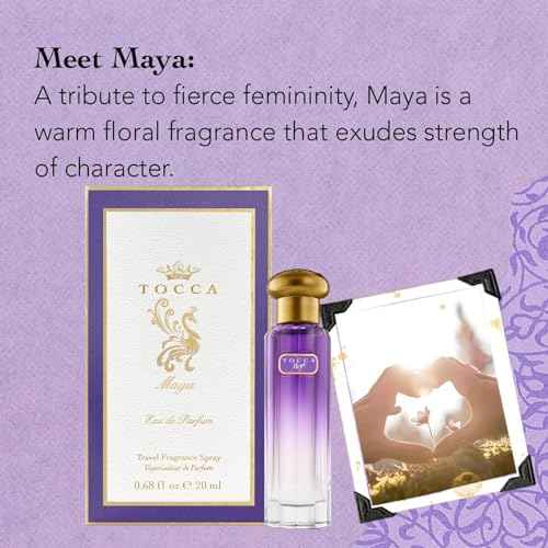 Tocca Women's Perfume, Maya Fragrance, 0.68 oz (20 ml) - Warm Floral, Wild Iris, Blackcurrant, Patchouli Heart - Hand-Finished Bottle