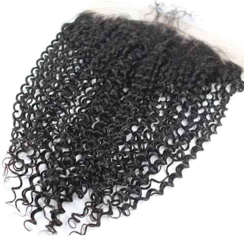 Dreambeauty Transparent Lace Color 13¡¿6" Lace Frontal Closure Kinky Curly Free Part Brazilian Remy Human Hair Pre-Plucked Natural Hairline Lace Frontal Closure with Baby Hair Natural Color (18 Inch)