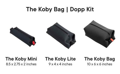 TOOLETRIES The Koby Lite Dopp Kit - Silicone Toiletry Organizer, Bathroom Travel Bag - Heavy-Duty Zipper, Leak Resistance, Easy to Clean - 9" x 4" x 4" - Charcoal