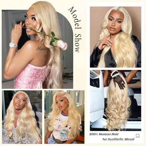 28 Inch 613 13x6 Lace Front Wig Human Hair 200 Density Body Wave Human Hair Wig 100% Real Human Hair Easily Stained Blend Minimum Shedding Tangle Free Longer life