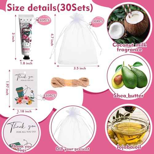 Kolewo4ever 90pcs 30 Sets Nurse Hand Cream Nursing Appreciation Gifts CNA Week Gifts Travel Size Hand Lotion for Dry Cracked Hands Gifts for Nursing Graduation Nurses Week New Nurses