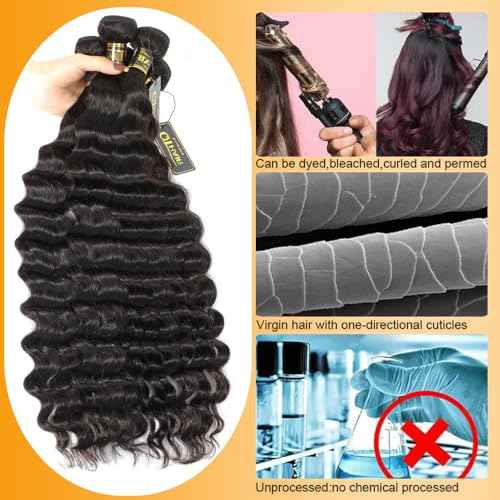 QTHAIR 16A Virgin Hair Bundles Loose Deep Wave 10" 10" 200g Human Hair Weave Bundles Curly Virgin Hair Bundles for Black Women