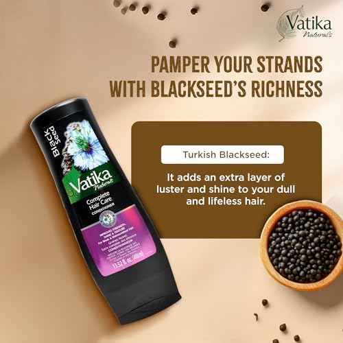 Vatika Naturals Blackseed Shampoo & Conditioner Combo, 400ml, Repairs Damaged Hair, Controls Frizz, Prevents Dryness, Strengthens Roots, Adds Shine, Nourishing Turkish Blackseed Hair Care