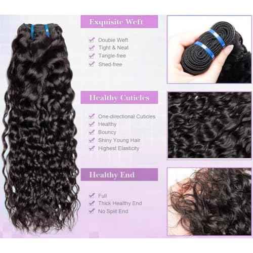 Zealady 12A Brazilian Water Wave Human Hair Bundles 100% Unprocessed Virgin Wet And Weave Human Hair Bundles 12 14 16