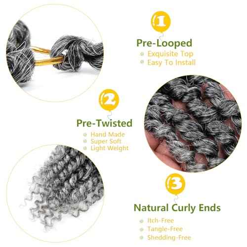 Fulcrum Passion Twist Hair 8 Inch, 8 Packs Passion Twist Crochet Hair for Black Women, Prelooped Crochet Twist Hair with Curly Ends (8Inch, Tgray#)