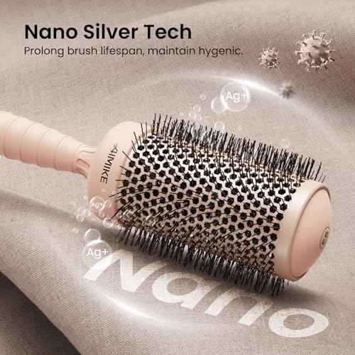 AIMIKE Round Hair Brush, 2.1 inch Nano Ion Thermal Ceramic Tech, Large Round Brush for Blow Drying & Styling, Maximum Volume and Shine, Barrel 2.1 inch, for Thick Curly Hair, Unisex