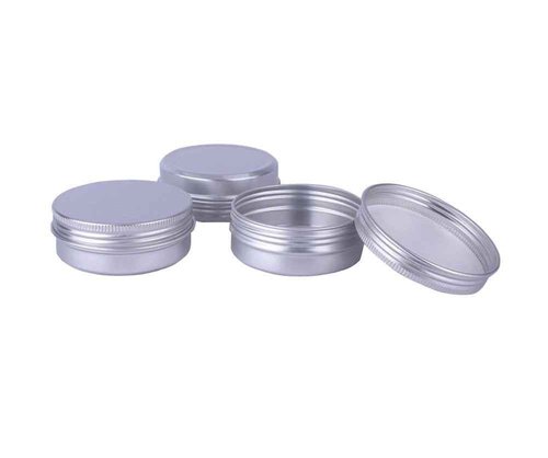 12PCS 60ML/Gram 2oz Silver Aluminum Cosmetic Sample Packing Tins Cases with Screw Lids Round Storage Jar Containers for Lip Balm DIY Salves Candles Eye Shadow Powder and Tea