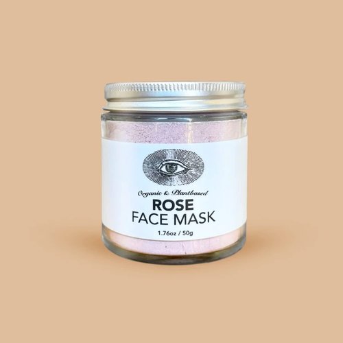 Anima Mundi Apothecary Rose Clay Mask - With Rose, Hibiscus & Mangosteen Powder - Hydrating & Purifying Mask with Soothing White Kaolin Clay + Aloe Vera Extract (1.76oz)