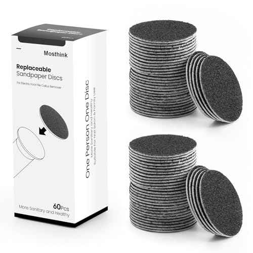 120pcs Replacement Sandpaper Refill Discs for Electric Foot File Callus Remover Tool for Men Women Dead Cracked Hard Skin (60 Grit+80 Grit)