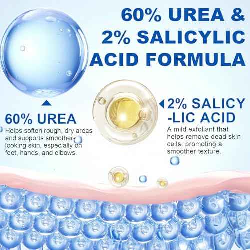 60% Urea Foot Care Stick with 2% Salicylic Acid, Foot Cream Moisturizer for Dry Cracked Feet, Knees, Elbows, Hands,Exfoliating Moisturizer, Dead Skin Remover Foot Balm 1.4oz (1)