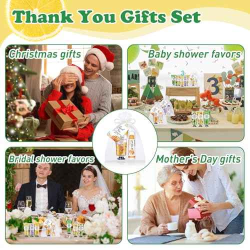 36 Pack Hand Cream Bulk and Lip Balm Bulk Sets, Stocking Stuffers for Women, Thank You Gifts and Christmas Gifts for Guests with Thank You Card Organza Bags, Birthday Gifts, Bulk Gifts, Small Gifts