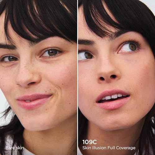 Clarins Skin Illusion Longwear Full Coverage Foundation|Luminous Matte Finish|24H Hold and 24H Hydration|Natural Looking|Transfer, Sweat and Smudge Proof| Contains Hyaluronic Acid|1 Fl Oz